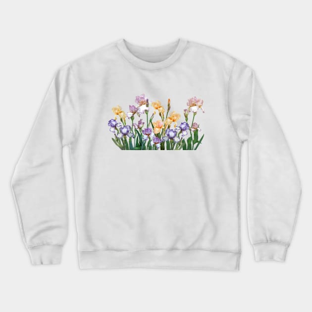 Iris Flowers Crewneck Sweatshirt by Kraina